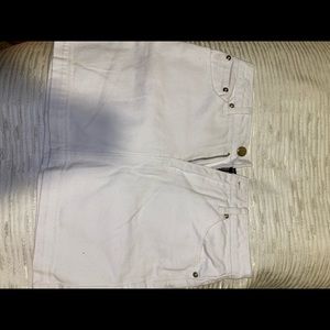 White jean mini skirt